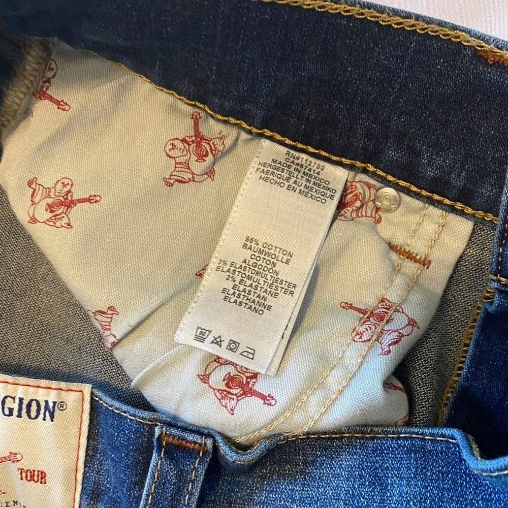 True Religion-Men's Rocco Relaxed Skinny Jean-No Flap-Dark Wash- Size 34 - Picture 5 of 12